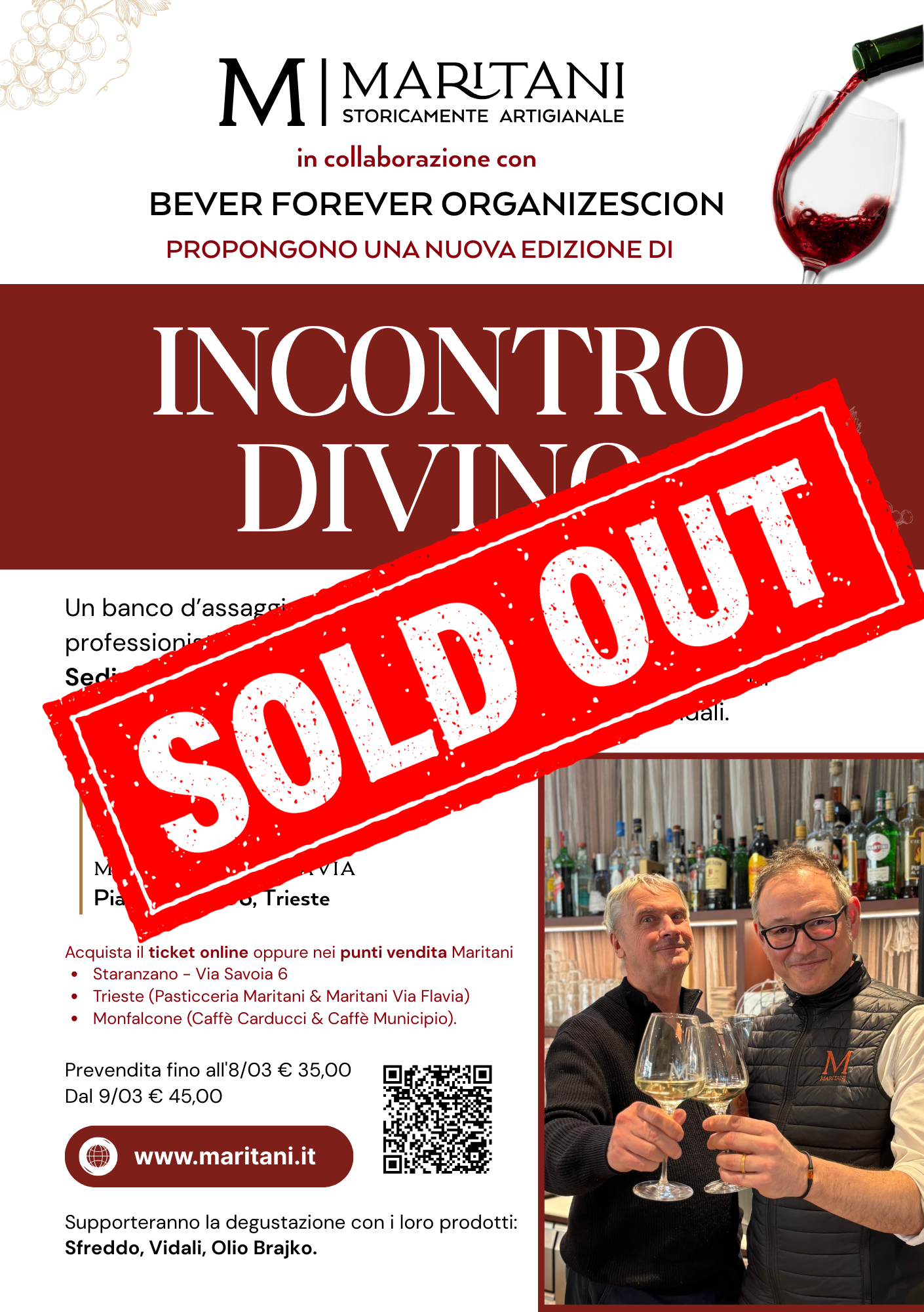 SOLD OUT | MARITANI & FRIENDS | Degustazione di vini d’eccellenza – 9 marzo