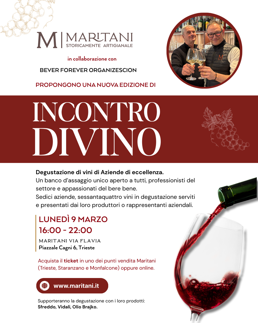 MARITANI & FRIENDS | Degustazione di vini d’eccellenza – 9 marzo